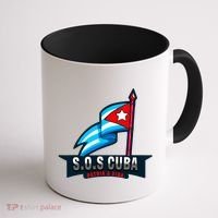 SOS Cuba Viva Cuba Libre Cubanos Bandera Cubana Coffee Mug thumb 1