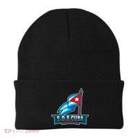 SOS Cuba Viva Cuba Libre Cubanos Bandera Cubana Beanie thumb 0