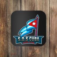 SOS Cuba Viva Cuba Libre Cubanos Bandera Cubana Coaster thumb 0