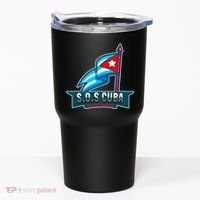 SOS Cuba Viva Cuba Libre Cubanos Bandera Cubana Tumbler thumb 0