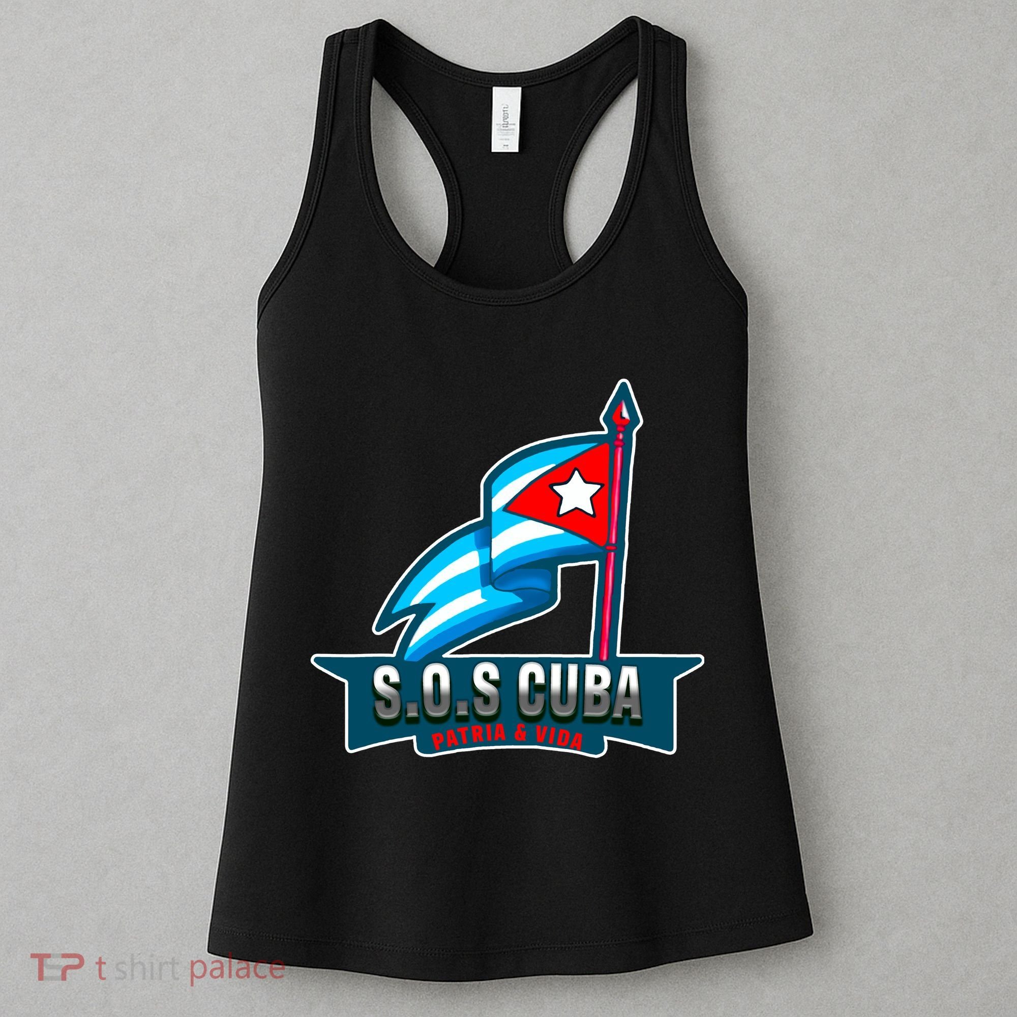 SOS Cuba Viva Cuba Libre Cubanos Bandera Cubana Women's Tank Top