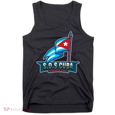 SOS Cuba Viva Cuba Libre Cubanos Bandera Cubana Tank Top