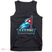 SOS Cuba Viva Cuba Libre Cubanos Bandera Cubana Tank Top thumb 0