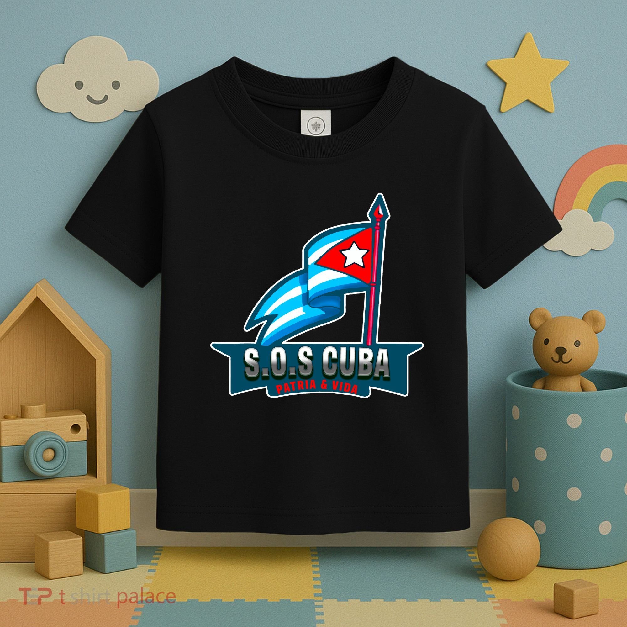 SOS Cuba Viva Cuba Libre Cubanos Bandera Cubana Toddler T-Shirt