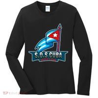 SOS Cuba Viva Cuba Libre Cubanos Bandera Cubana Women's Long Sleeve Shirt thumb 0