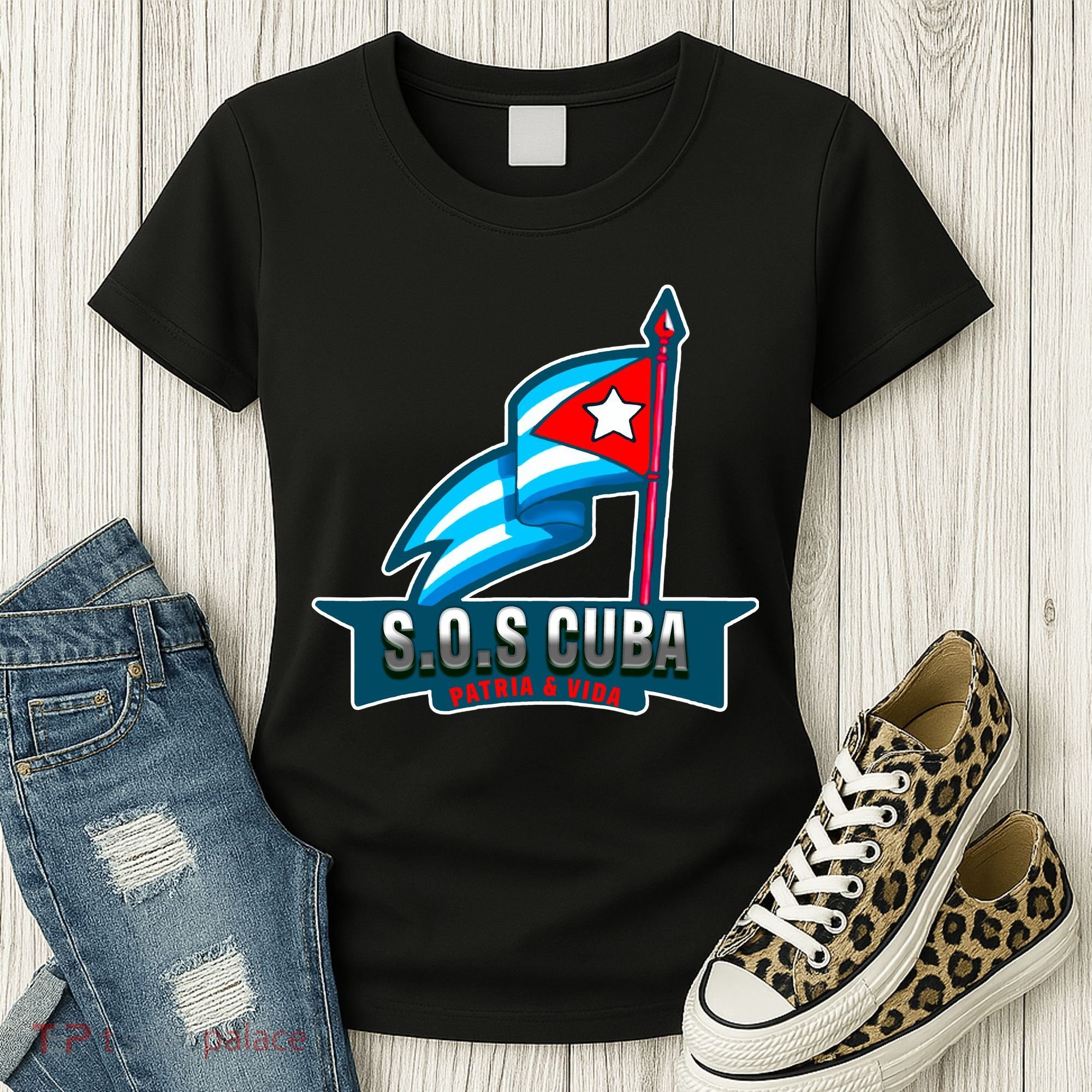 SOS Cuba Viva Cuba Libre Cubanos Bandera Cubana Women's T-Shirt