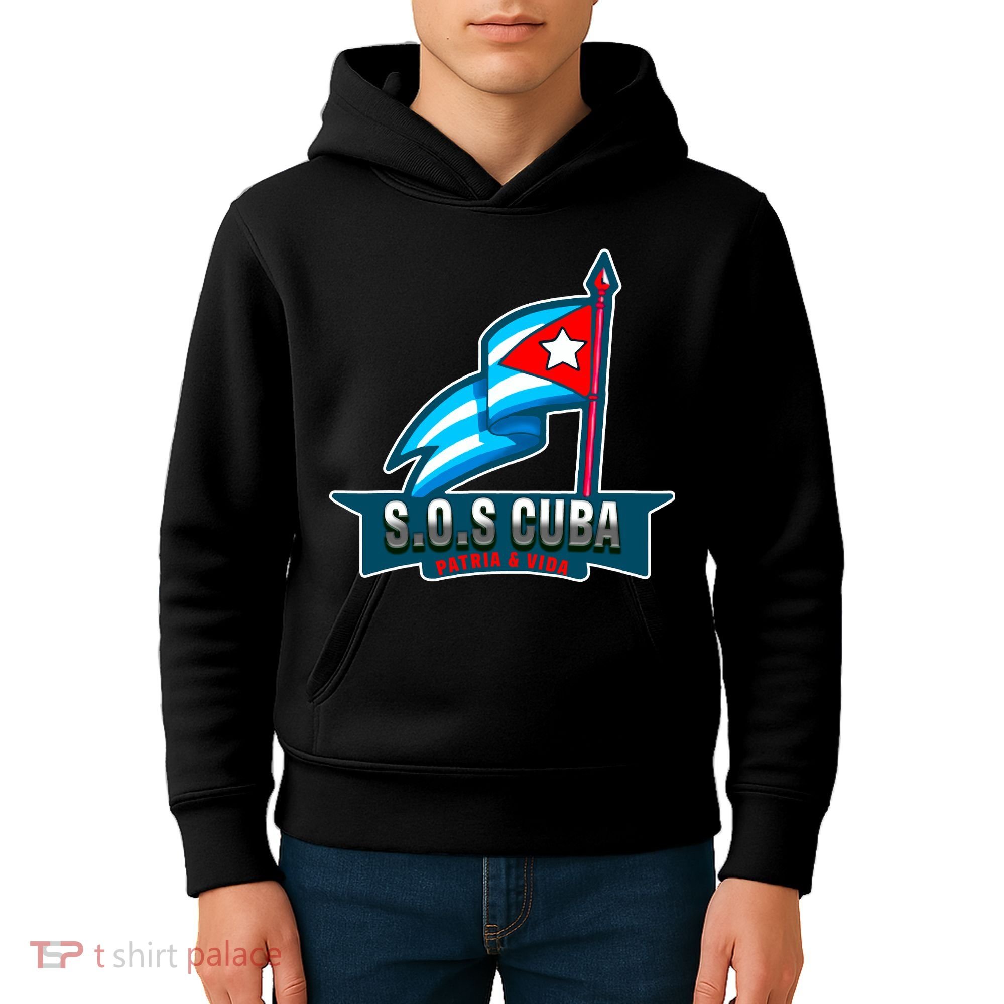 SOS Cuba Viva Cuba Libre Cubanos Bandera Cubana Kids Hoodie