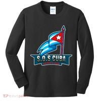 SOS Cuba Viva Cuba Libre Cubanos Bandera Cubana Kids Long Sleeve Shirt thumb 0