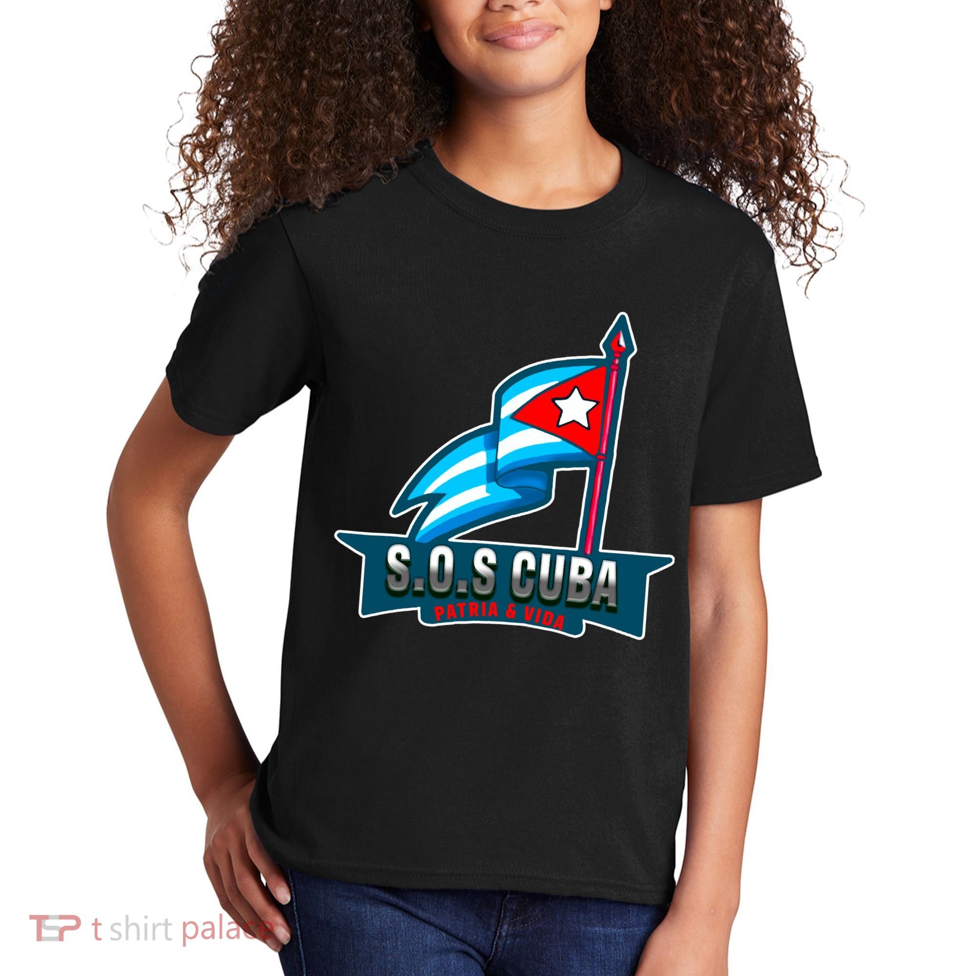 SOS Cuba Viva Cuba Libre Cubanos Bandera Cubana Kids T-Shirt