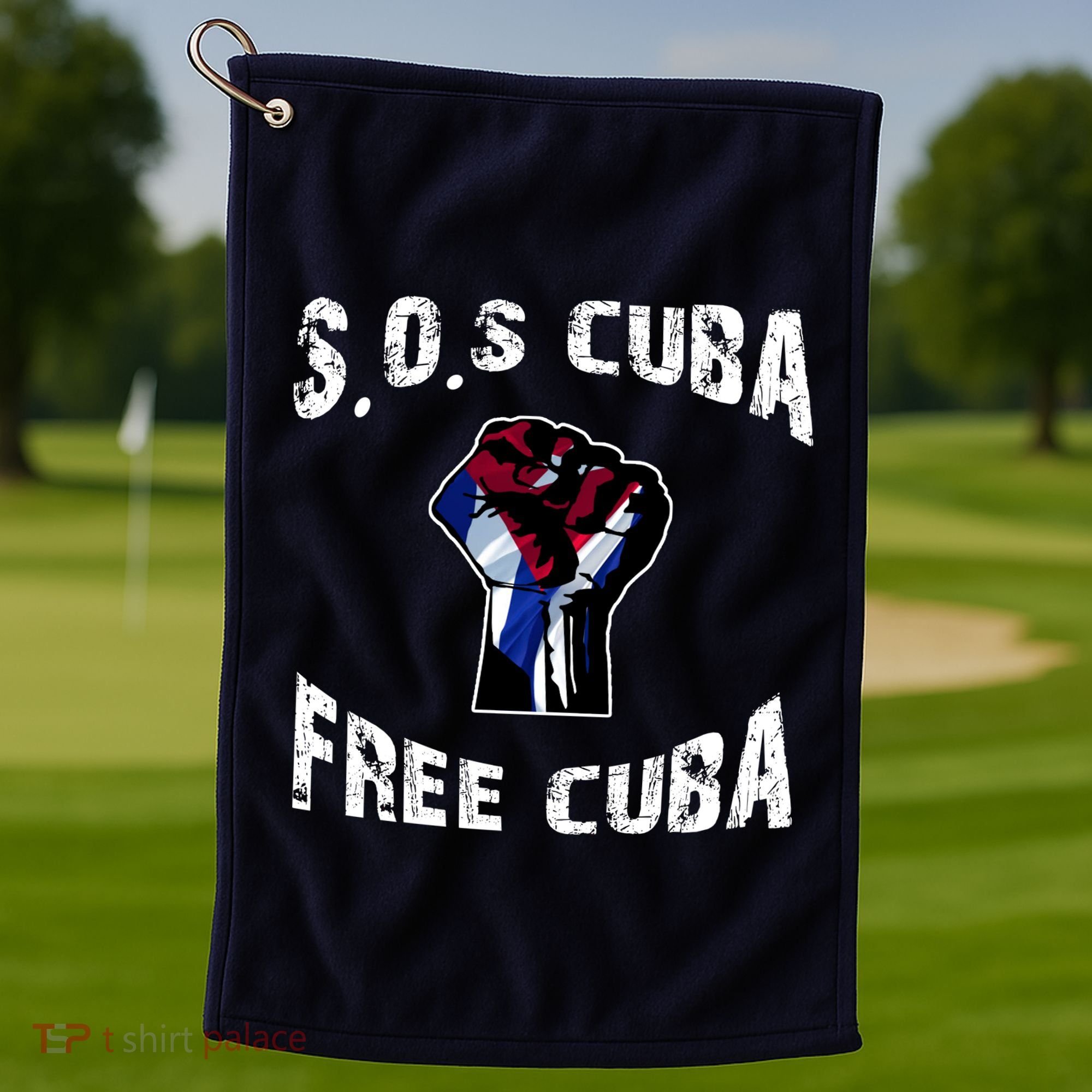 SOS Free Cuba Golf Towel