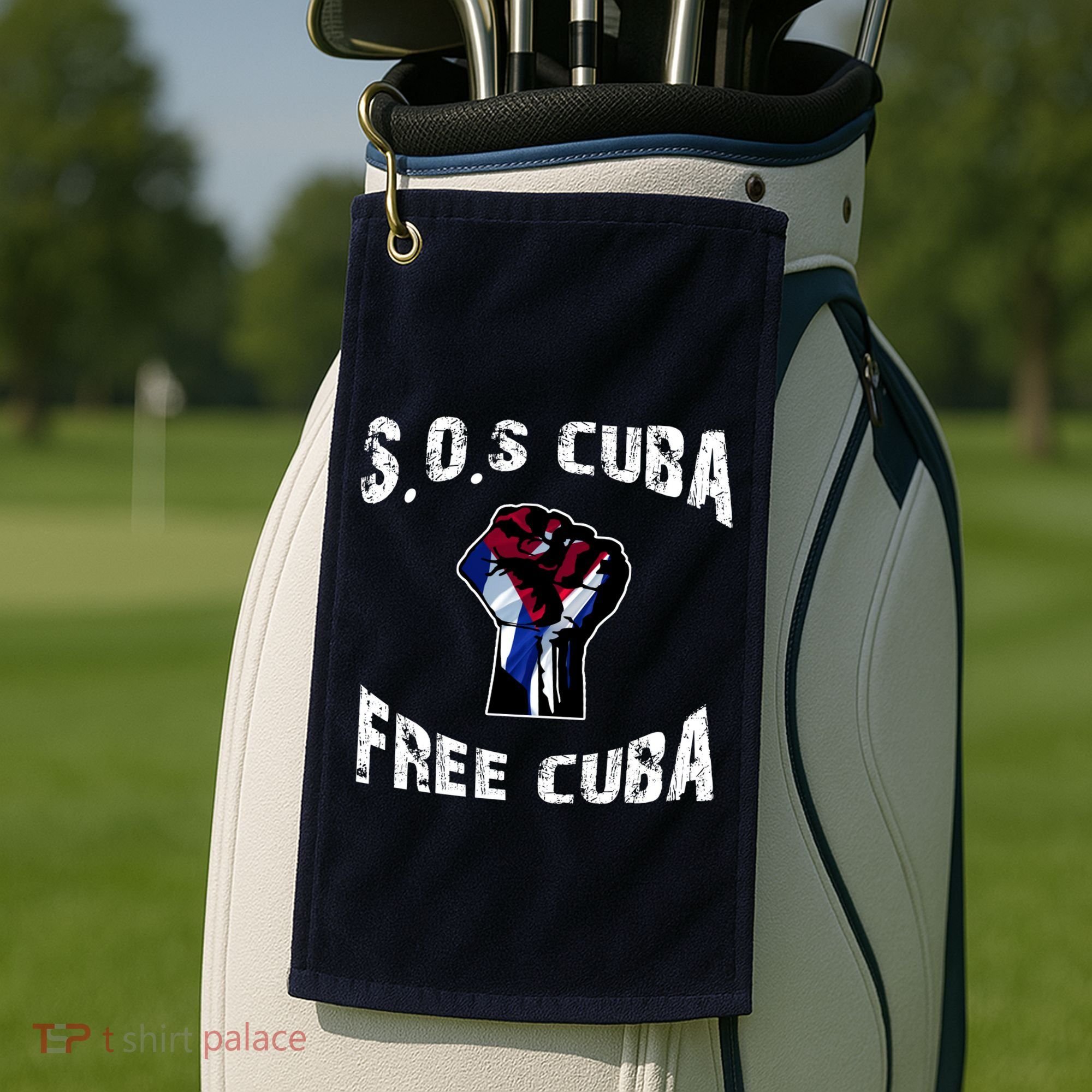 SOS Free Cuba Golf Towel