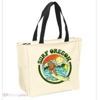 Surf Oregon! Surfing Bigfoot Funny Beach Sasquatch Surfer Shirt Tote Bag thumb 2