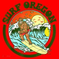 Surf Oregon! Surfing Bigfoot Funny Beach Sasquatch Surfer Shirt Santa Hat thumb 1