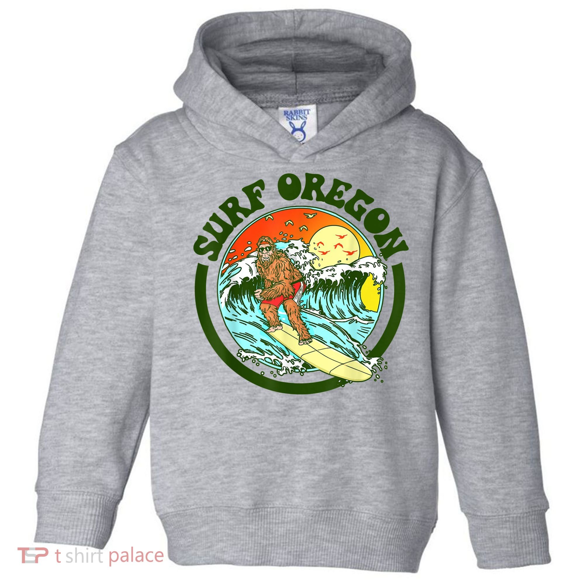 Surf Oregon! Surfing Bigfoot Funny Beach Sasquatch Surfer Shirt Toddler Hoodie