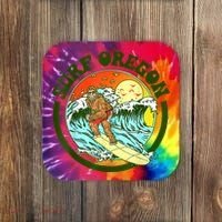 Surf Oregon! Surfing Bigfoot Funny Beach Sasquatch Surfer Shirt Coaster thumb 0