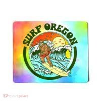 Surf Oregon! Surfing Bigfoot Funny Beach Sasquatch Surfer Shirt Mousepad thumb 0