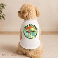 Surf Oregon! Surfing Bigfoot Funny Beach Sasquatch Surfer Shirt Doggie Tank thumb 2