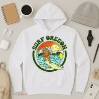 Surf Oregon! Surfing Bigfoot Funny Beach Sasquatch Surfer Shirt Hoodie thumb 3