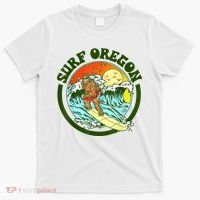 Surf Oregon! Surfing Bigfoot Funny Beach Sasquatch Surfer Shirt T-Shirt thumb 0