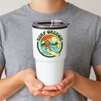 Surf Oregon! Surfing Bigfoot Funny Beach Sasquatch Surfer Shirt Tumbler thumb 2