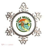 Surf Oregon! Surfing Bigfoot Funny Beach Sasquatch Surfer Shirt Ornament thumb 0