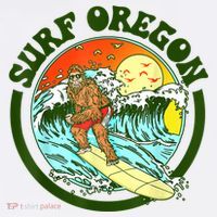 Surf Oregon! Surfing Bigfoot Funny Beach Sasquatch Surfer Shirt Women's Tank Top thumb 5