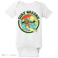 Surf Oregon! Surfing Bigfoot Funny Beach Sasquatch Surfer Shirt Baby Bodysuit thumb 0