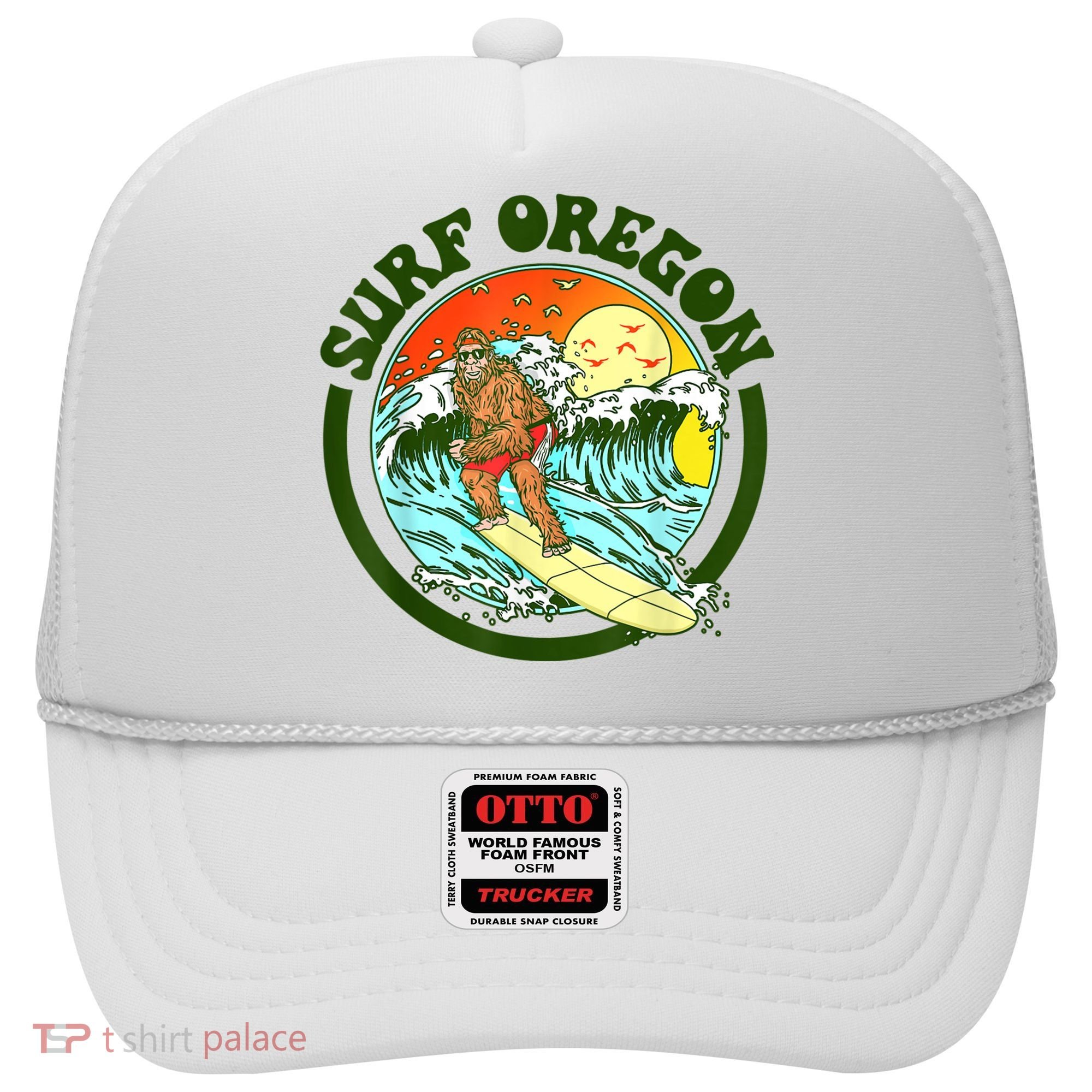 Surf Oregon! Surfing Bigfoot Funny Beach Sasquatch Surfer Shirt Hat