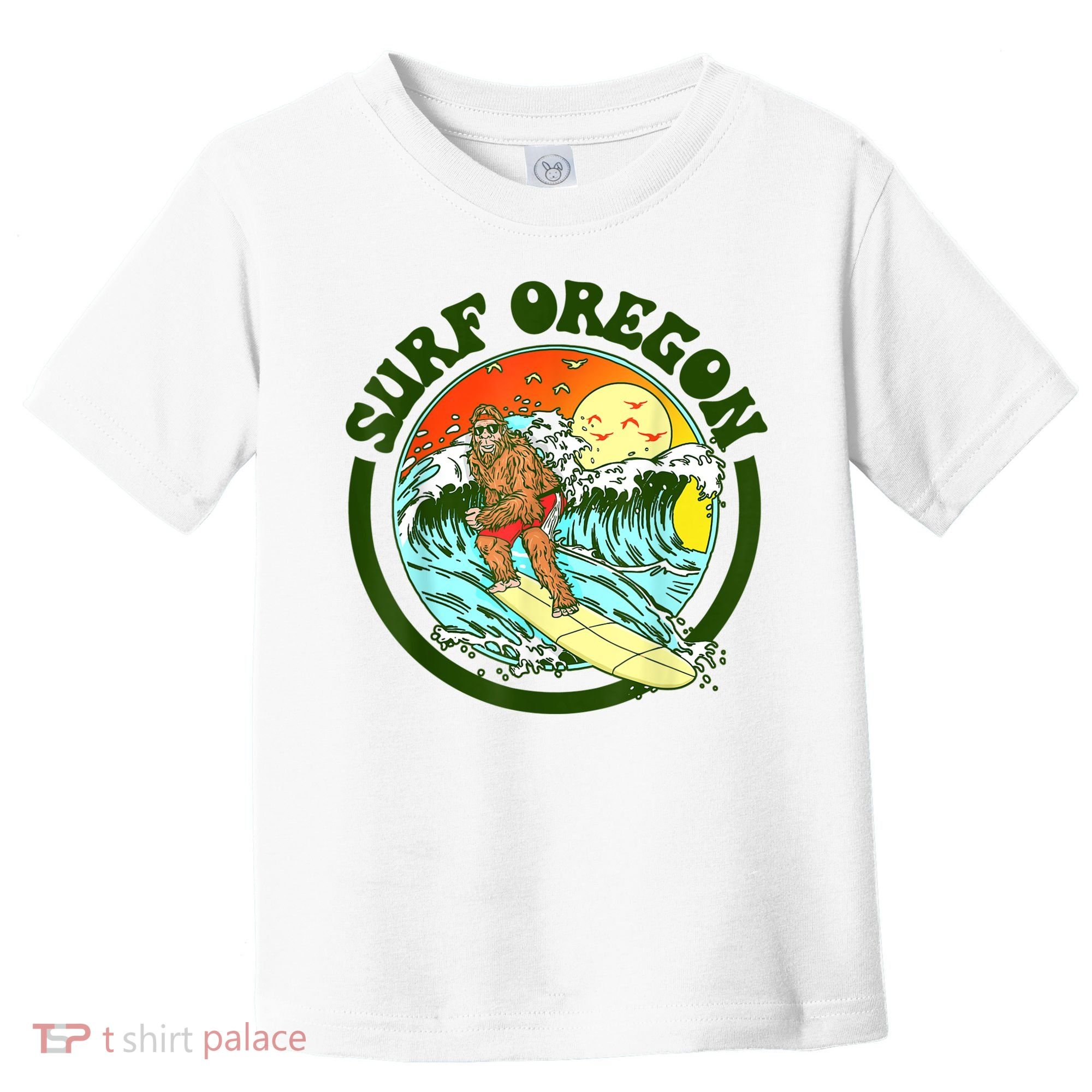 Surf Oregon! Surfing Bigfoot Funny Beach Sasquatch Surfer Shirt Toddler T-Shirt