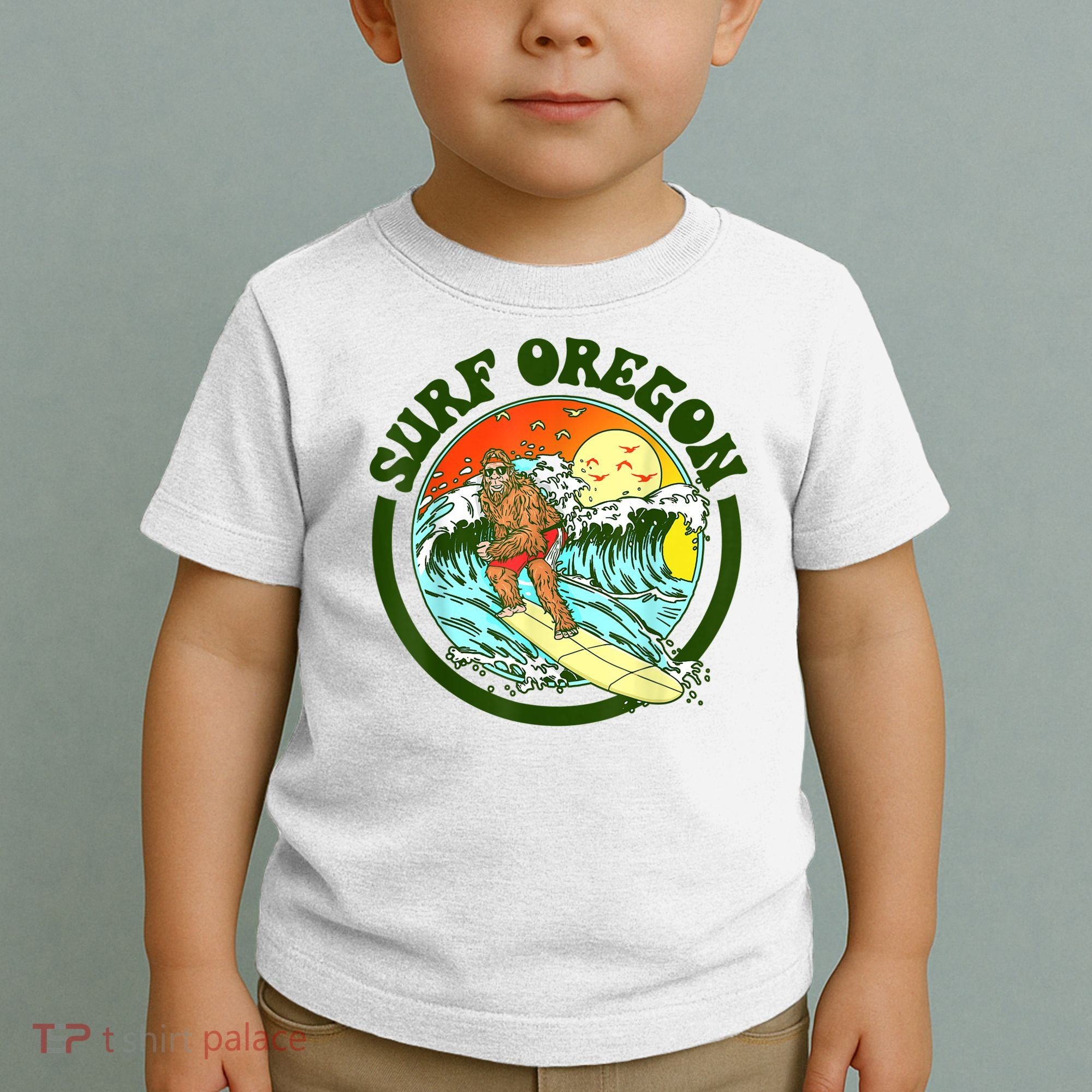 Surf Oregon! Surfing Bigfoot Funny Beach Sasquatch Surfer Shirt Toddler T-Shirt