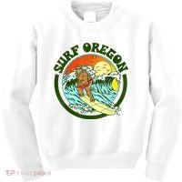 Surf Oregon! Surfing Bigfoot Funny Beach Sasquatch Surfer Shirt Kids Sweatshirt thumb 0
