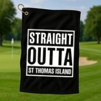 Straight Outta St Thomas Usvi Holiday Matching Gift Golf Towel thumb 1