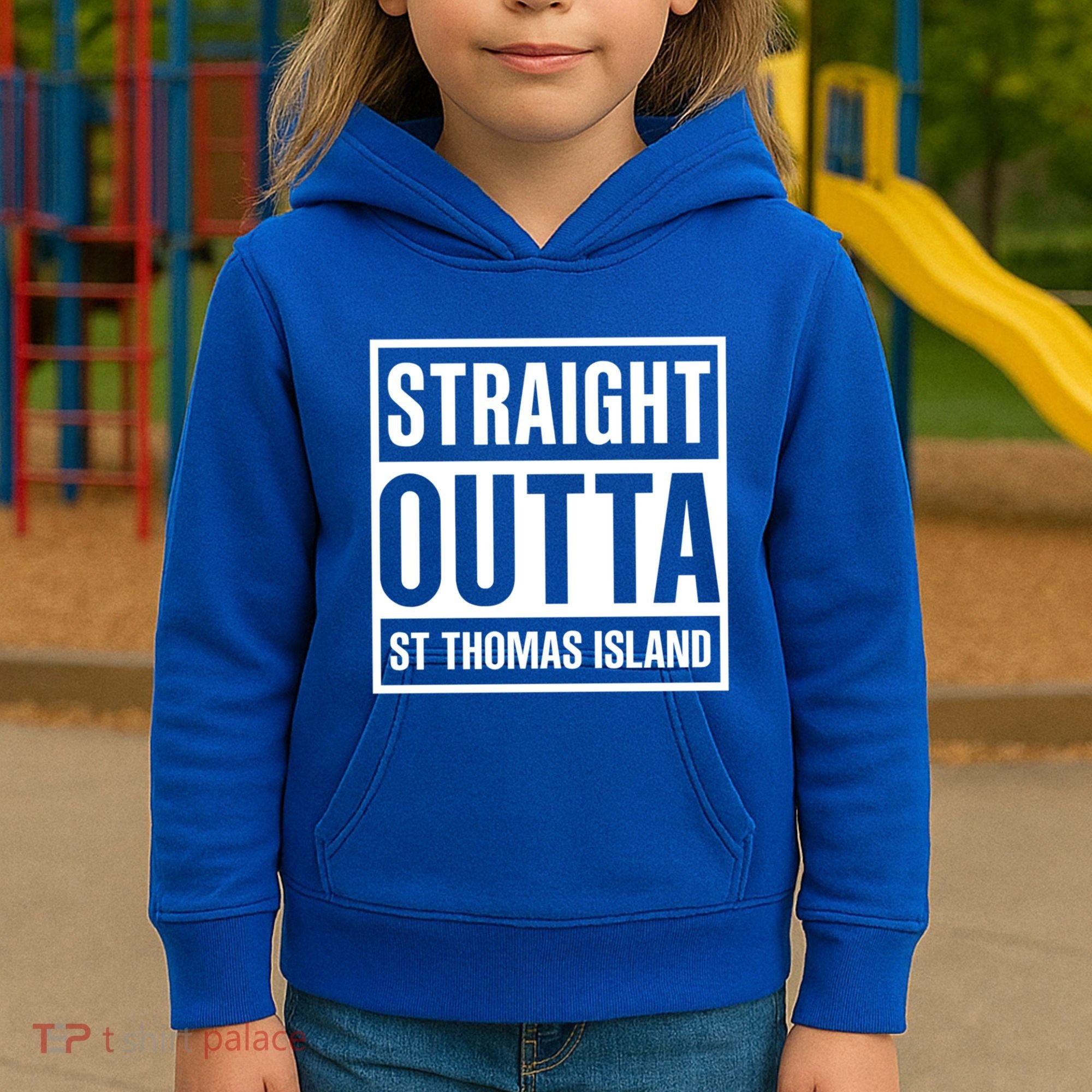 Straight Outta St Thomas Usvi Holiday Matching Gift Kids Hoodie