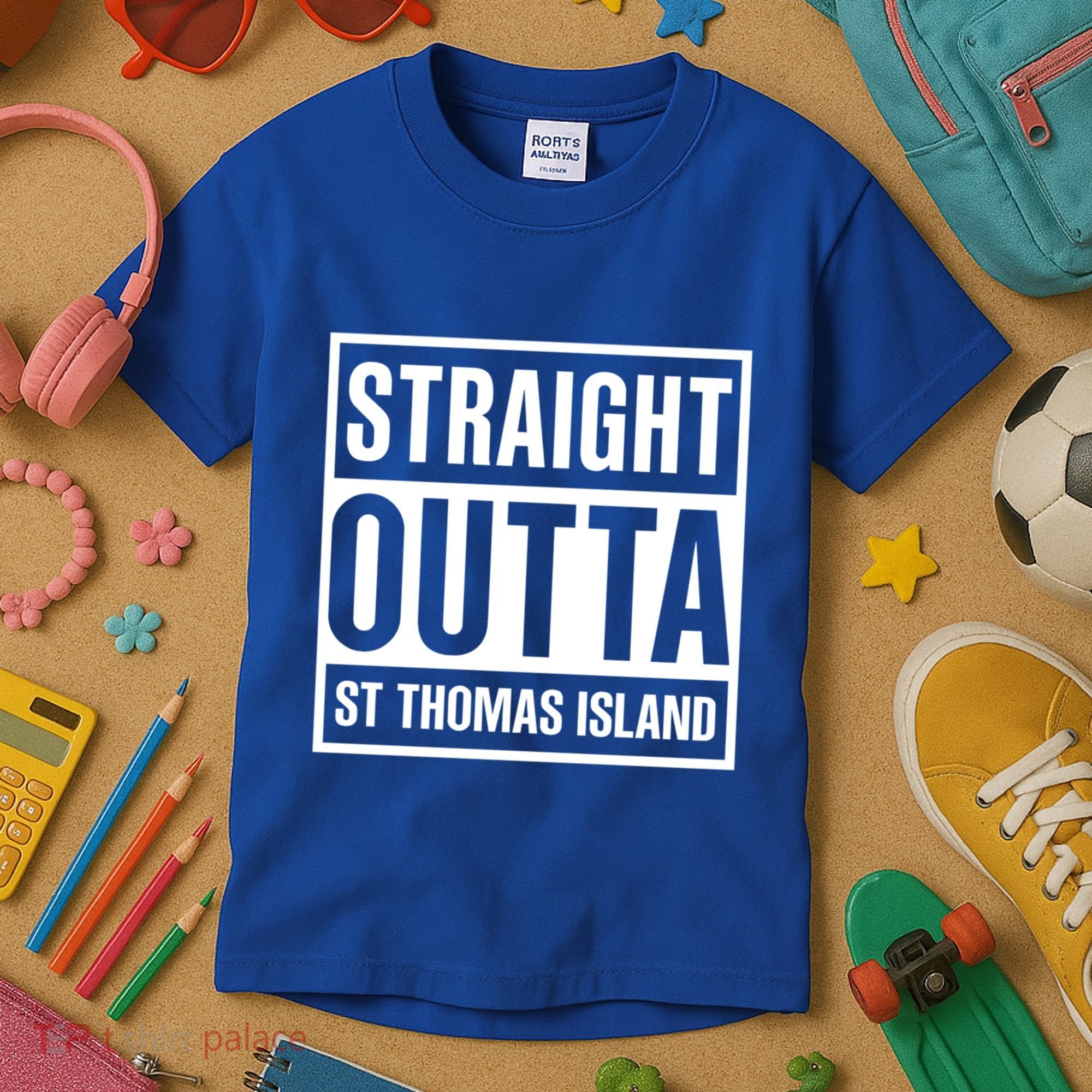 Straight Outta St Thomas Usvi Holiday Matching Gift Kids T-Shirt