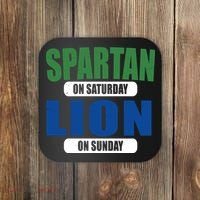 Spartan On Saturday Lion On Sunday Coaster thumb 0