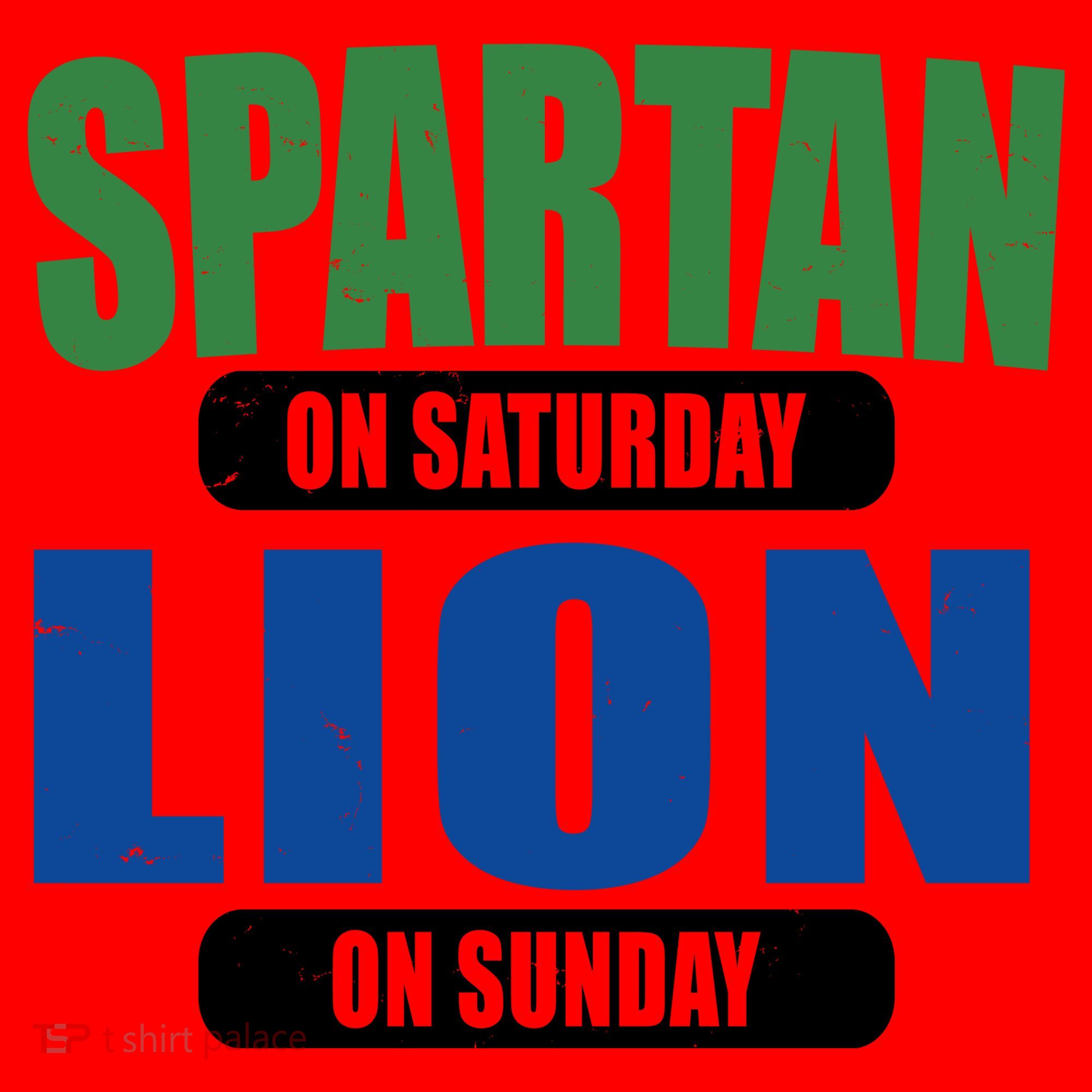 Spartan On Saturday Lion On Sunday Santa Hat