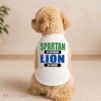 Spartan On Saturday Lion On Sunday Doggie Tank thumb 2