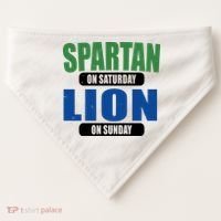 Spartan On Saturday Lion On Sunday USA-Made Doggie Bandana thumb 0