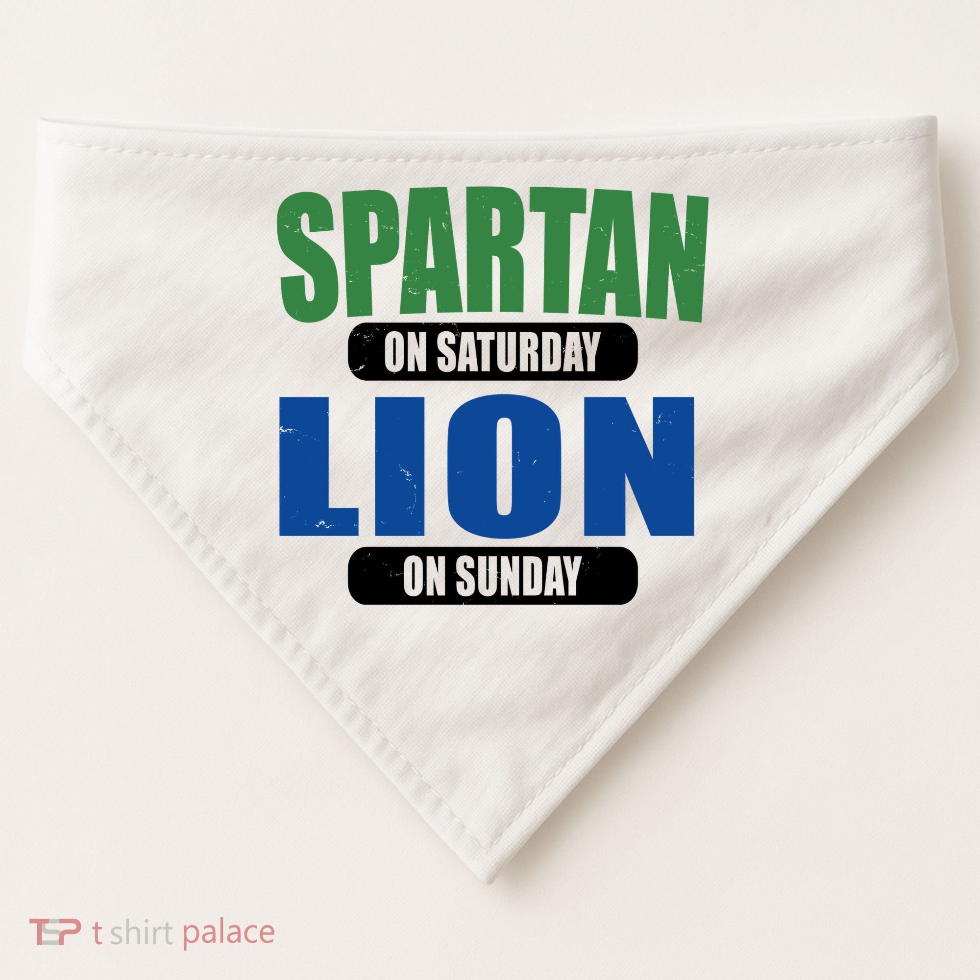 Spartan On Saturday Lion On Sunday USA-Made Doggie Bandana