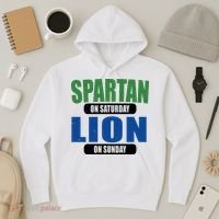 Spartan On Saturday Lion On Sunday Hoodie thumb 3