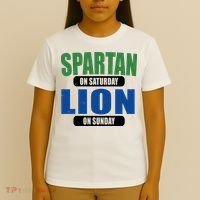 Spartan On Saturday Lion On Sunday T-Shirt thumb 4