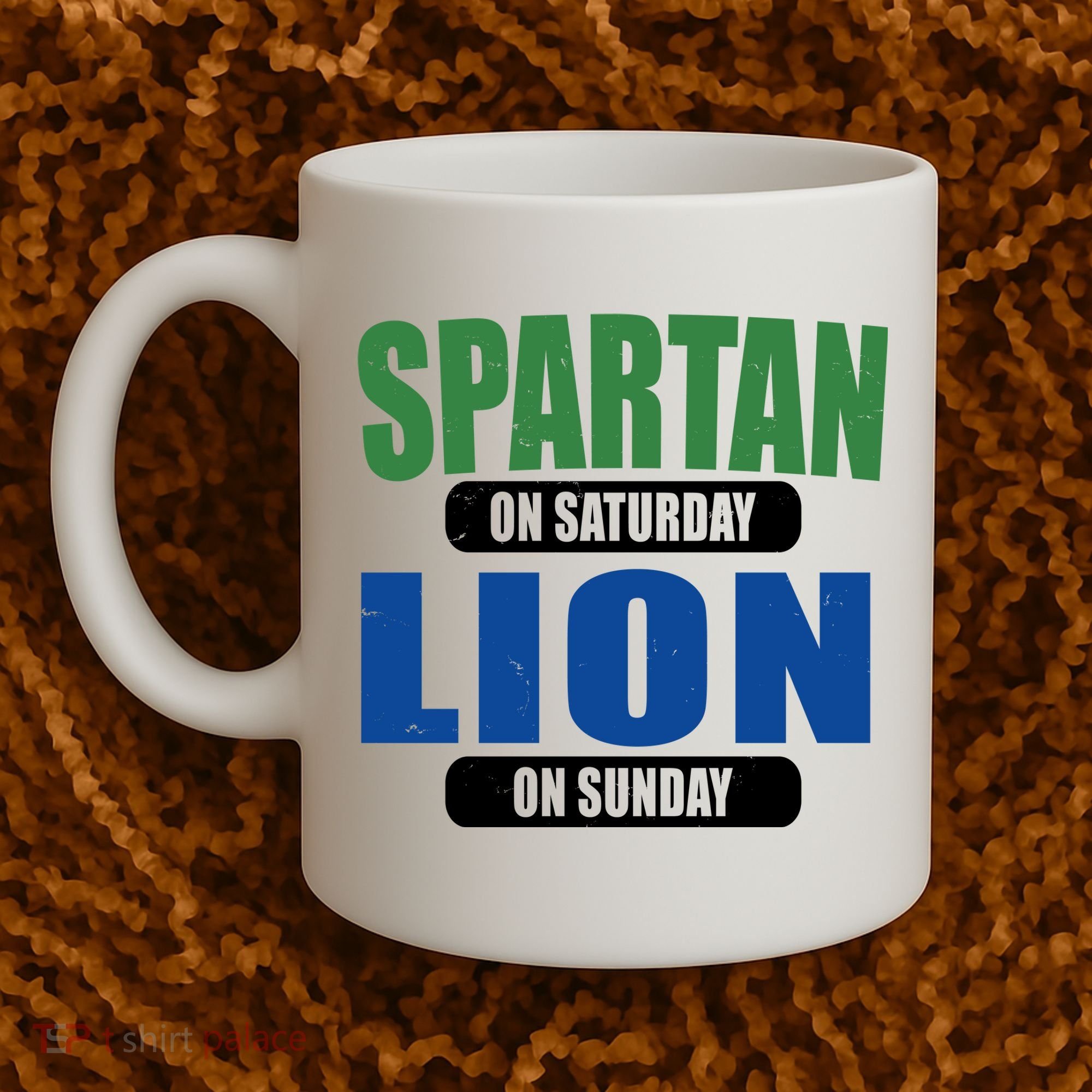 Spartan On Saturday Lion On Sunday Coffee Mug