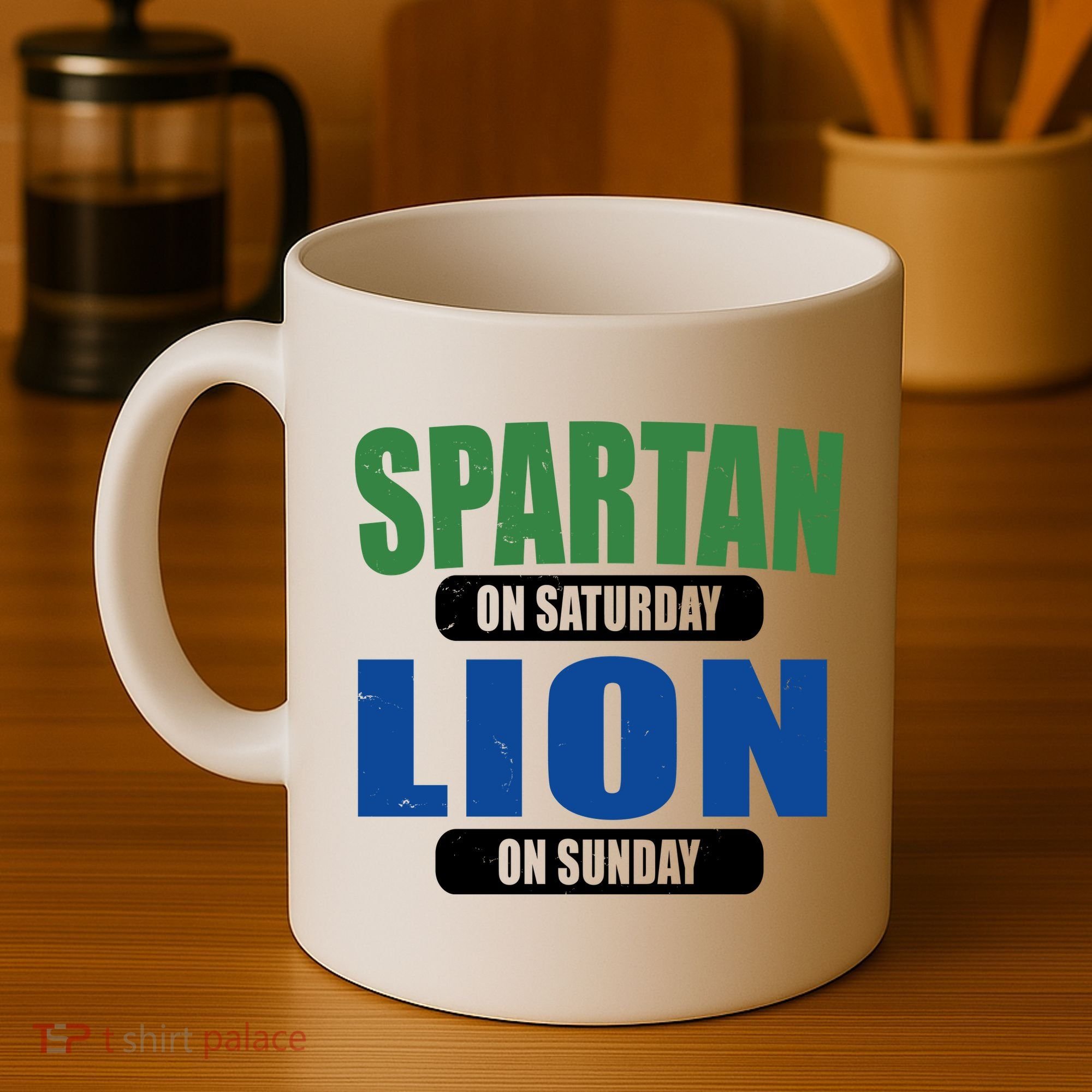 Spartan On Saturday Lion On Sunday Coffee Mug