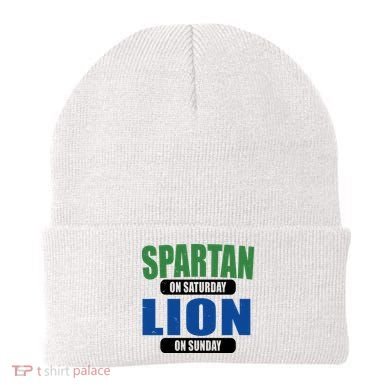 Spartan On Saturday Lion On Sunday Beanie