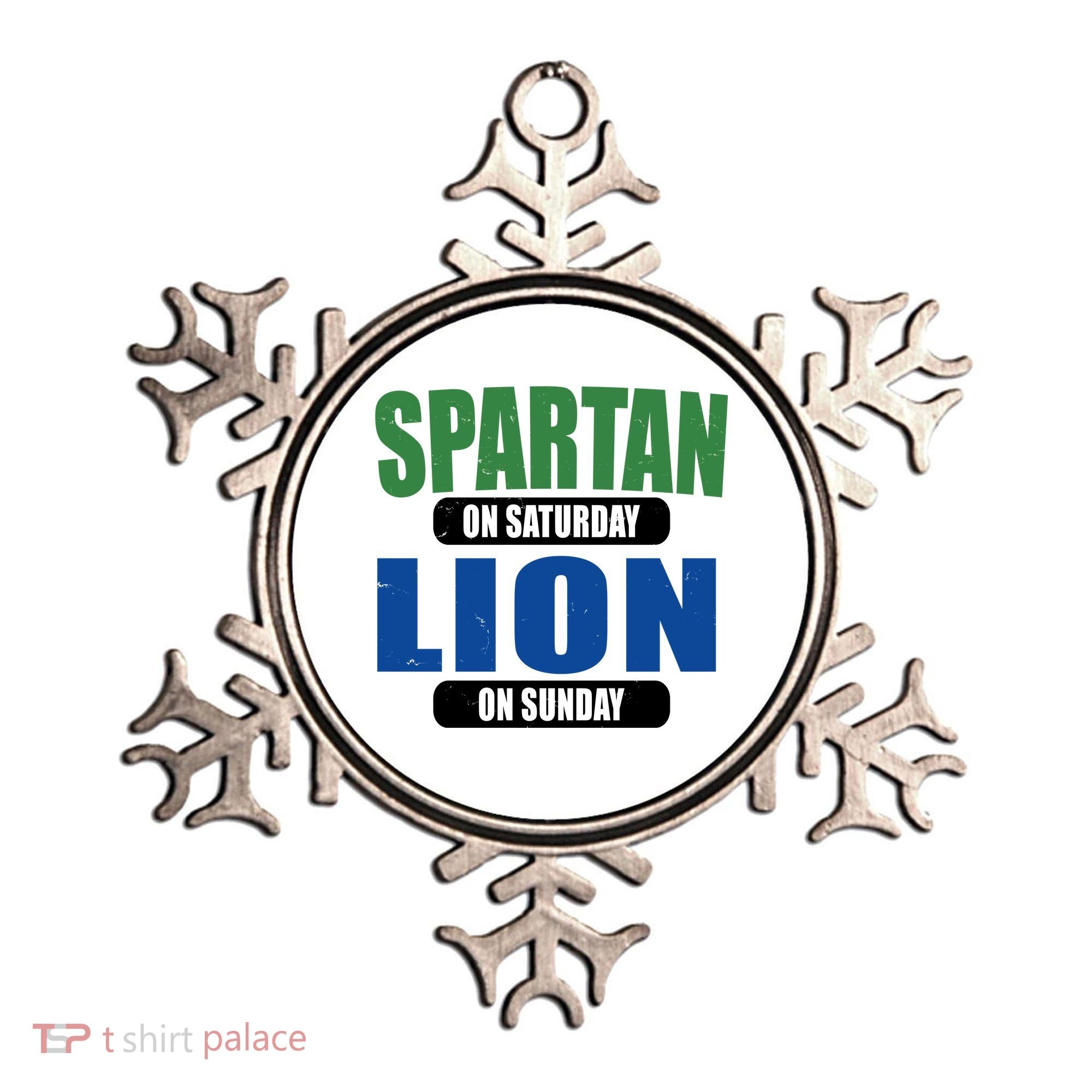 Spartan On Saturday Lion On Sunday Ornament