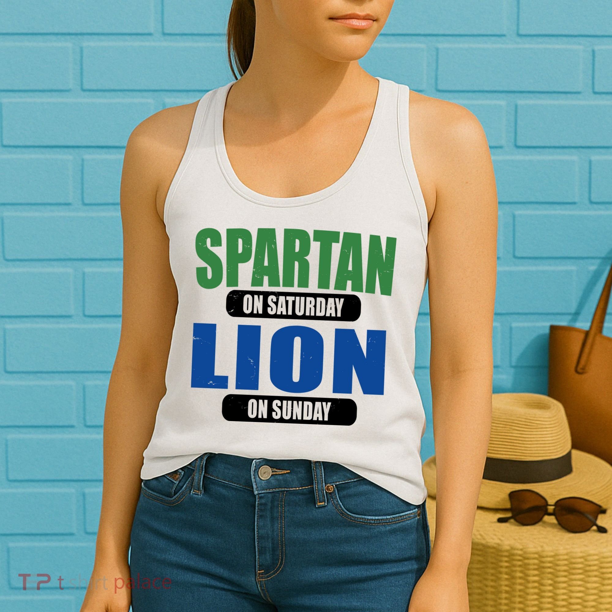 Spartan On Saturday Lion On Sunday Women's Tank Top