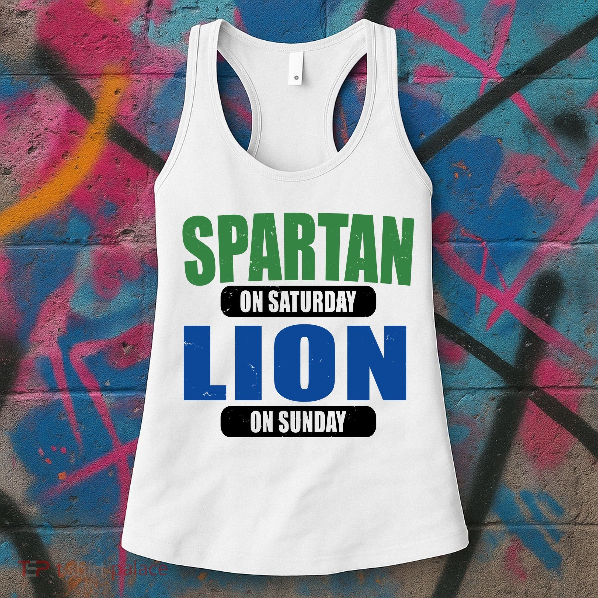 Spartan On Saturday Lion On Sunday Women's Tank Top