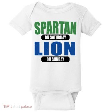 Spartan On Saturday Lion On Sunday Baby Bodysuit