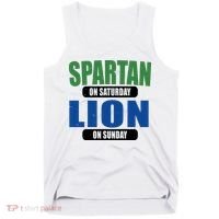 Spartan On Saturday Lion On Sunday Tank Top thumb 0