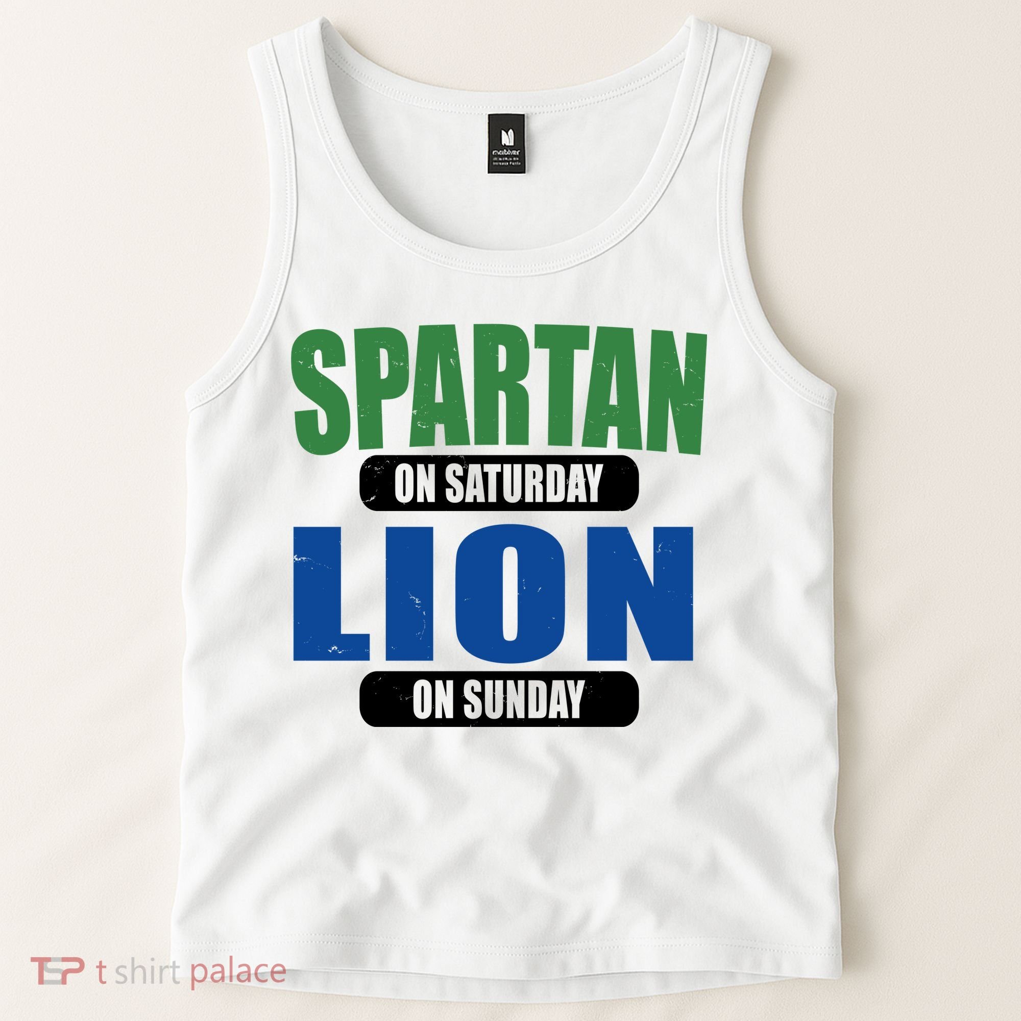 Spartan On Saturday Lion On Sunday Tank Top